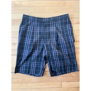 Burberry Golf Plaid Shorts Men’s 36 Blue Grey Purple Check Vintage Luxury Rare